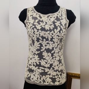 ZARA TRAFALUC Women's Embroidered Sleeveless Shirt Size S